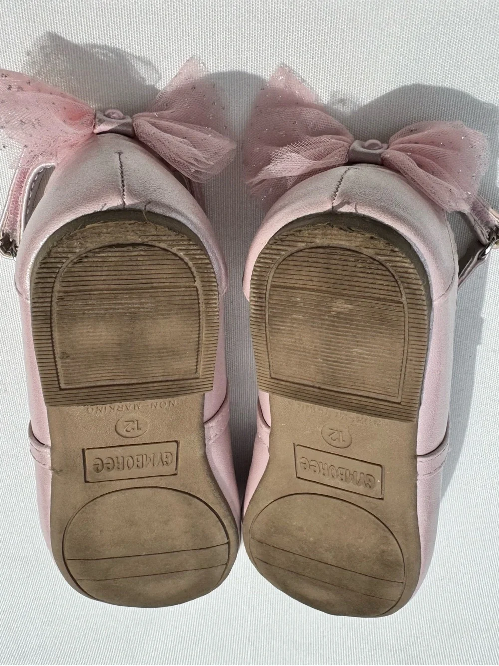 Gymboree Pink Shimmer Bow Ballet Flats - On Pointe - Size 12